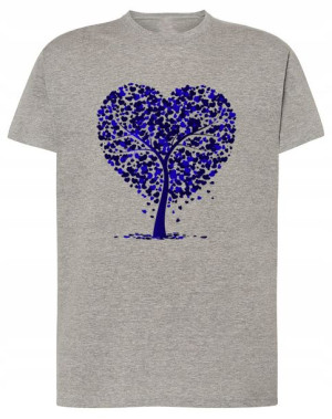 Walentynki T-Shirt męski nadruk Drzewo Serca r.S