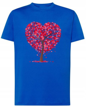 Walentynki T-Shirt męski nadruk Drzewo Serca r.S