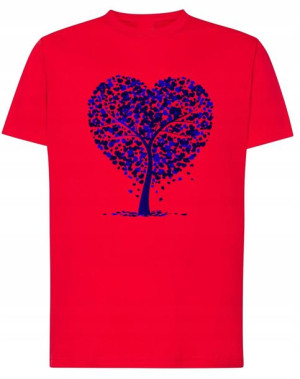Walentynki T-Shirt męski nadruk Drzewo Serca r.XL