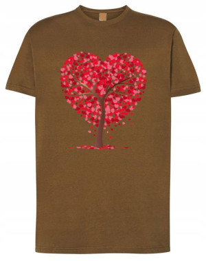Walentynki T-Shirt męski nadruk Drzewo Serca r.XL