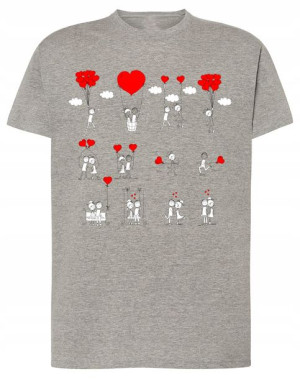 Walentynki T-Shirt męski nadruk Love Story r.4XL