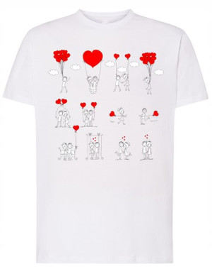 Walentynki T-Shirt męski nadruk Love Story r.L