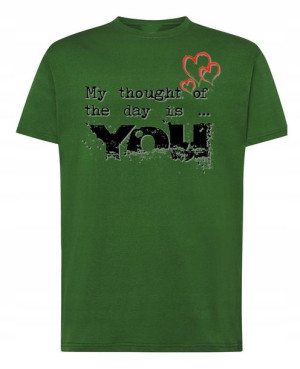 Walentynki T-Shirt męski nadruk Myślę o Tobie XL