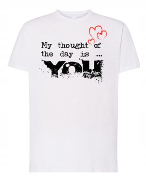 Walentynki T-Shirt męski nadruk Myślę o Tobie XS
