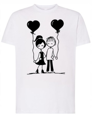Walentynki T-Shirt męski nadruk Para Serce r.4XL