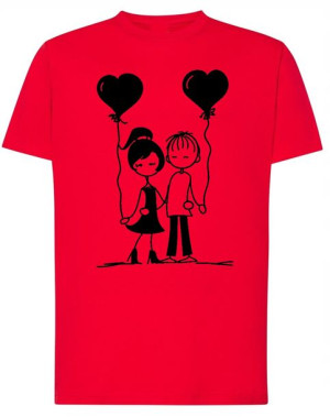 Walentynki T-Shirt męski nadruk Para Serce r.M