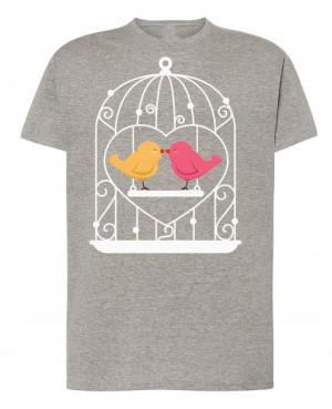 Walentynki T-Shirt męski nadruk Ptaszki Miłość 5XL