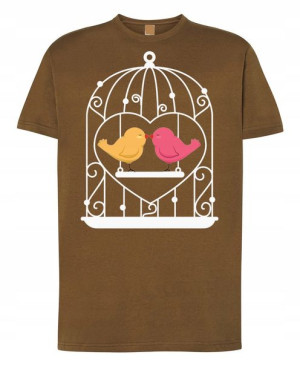Walentynki T-Shirt męski nadruk Ptaszki Miłość S