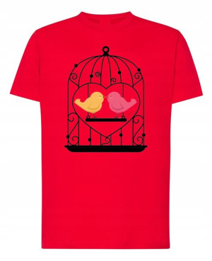 Walentynki T-Shirt męski nadruk Ptaszki Miłość XXL