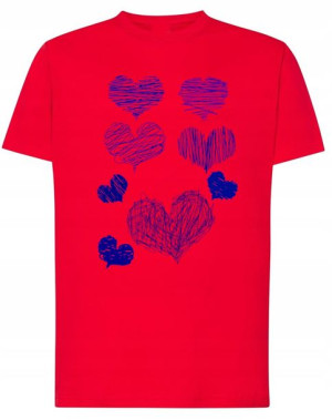 Walentynki T-Shirt męski nadruk Serca r.3XL