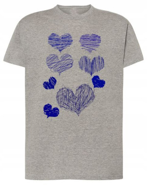 Walentynki T-Shirt męski nadruk Serca r.M