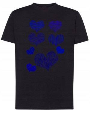 Walentynki T-Shirt męski nadruk Serca r.S