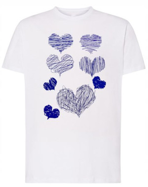 Walentynki T-Shirt męski nadruk Serca r.S