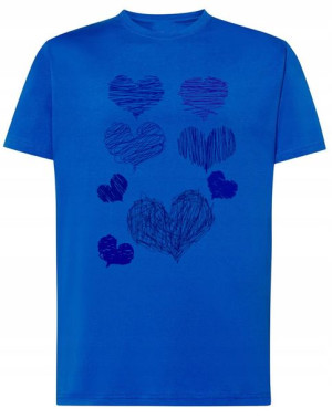 Walentynki T-Shirt męski nadruk Serca r.XL