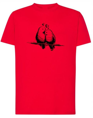 Walentynki T-Shirt męski Ptaszki Miłość r.L