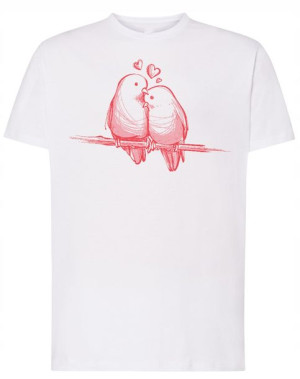 Walentynki T-Shirt męski Ptaszki Miłość r.S
