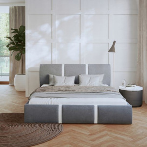 Łóżko 160x200 tapicerowane stelaż materac PLATINUM
