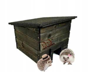 Drewniany Domek Dla Jeży Legowisko Ogród Działka Schron Bio Dom HDJ1 CZ