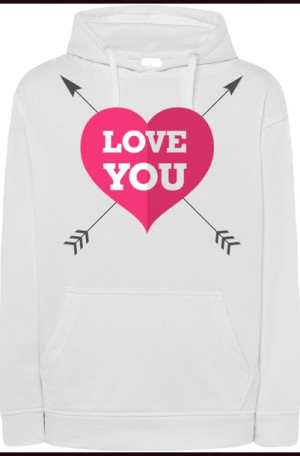 Waltentynki Bluza z Kapturem Love Nadruk r.S