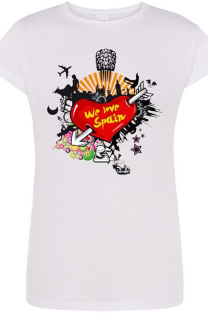 We Love Spain Damski T-Shirt Modny Nadruk r.S