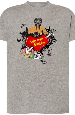 We love Spain T-Shirt Męski Nadruk Modny r.3XL