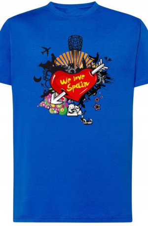 We love Spain T-Shirt Męski Nadruk Modny r.3XL