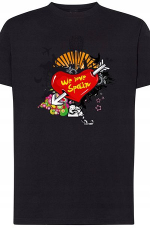We love Spain T-Shirt Męski Nadruk Modny r.4XL
