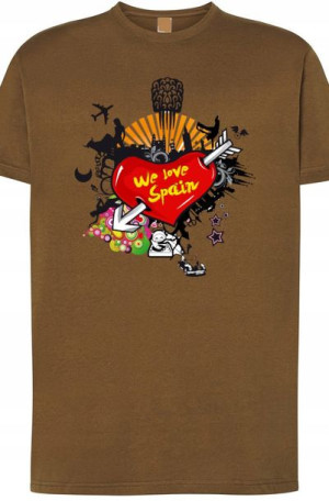 We love Spain T-Shirt Męski Nadruk Modny r.L