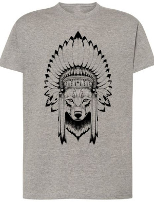 Wilk Indianin Męski T-shirt Modny Nadruk Rozm.XS