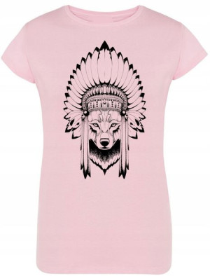 Wilk Indianin Modny T-shirt Lato Nadruk R.XL