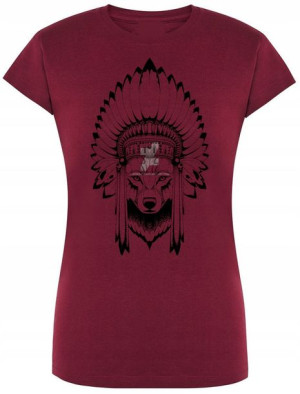 Wilk Indianin Modny T-shirt Lato Nadruk R.XXL