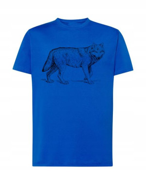 Wilk Las T-shirt Męski Modny Nadruk Top R. M