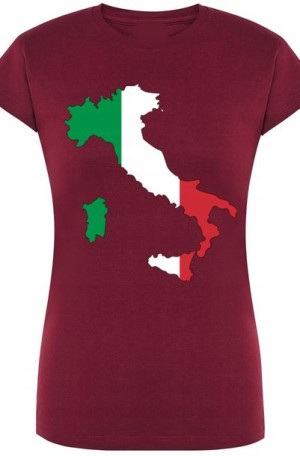 Włochy Damski Modny T-Shirt Nadruk Rozm.L