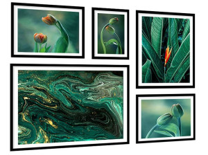 KOMPLET Galeria 5szt Obrazy Plakaty w ramie KP097