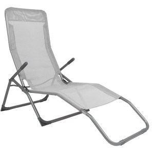 Leżak Plażowy Fotel Ogrodowy Gravity Mocny Szary