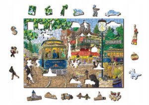 Drewniane Puzzle z figurkami – Wiktoriańska ulica