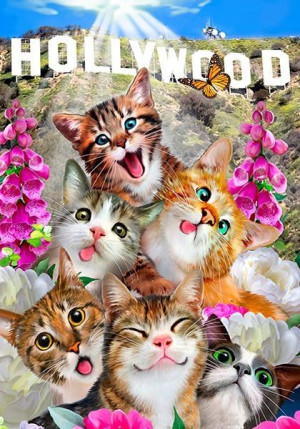 Drewniane Puzzle z figurkami – Kotki w Hollywood