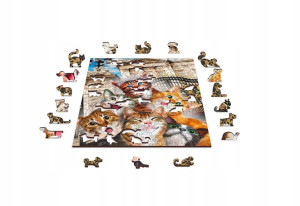 Drewniane Puzzle z figurkami – Kotki w Londynie