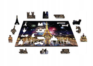 Drewniane Puzzle z figurkami – Paryż nocą rozm. L,
