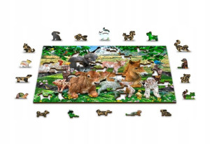 Drewniane Puzzle z figurkami – Maluchy na farmie