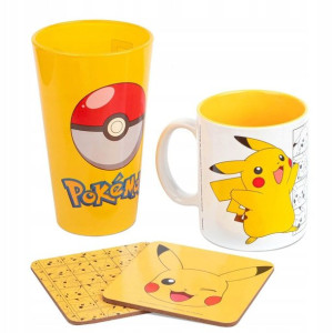 Zestaw prezentowy Pokemon - Pikachu : kubek, szklanka, 2 x podkładka