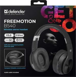 Słuchawki Defender Bluetooth Freemotion B540 Czarne