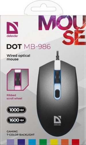 Mysz Defender Dot Mb-986 Optical 7 Kolorów 1000dpi 4p