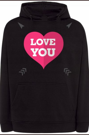 Waltentynki Bluza z Kapturem Love Nadruk r.S