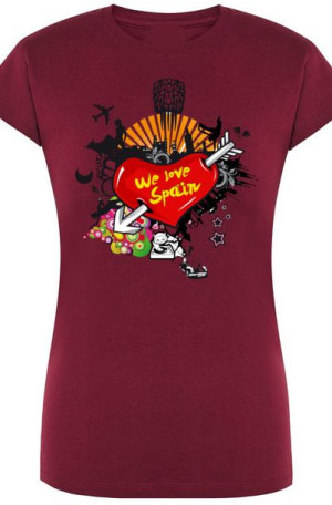 We Love Spain Damski T-Shirt Modny Nadruk r.M