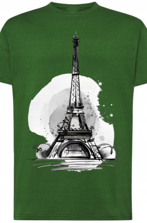 Wieża Eiffla Męski Modny T-shirt Nadruk Rozm.3XL