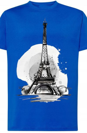 Wieża Eiffla Męski Modny T-shirt Nadruk Rozm.L