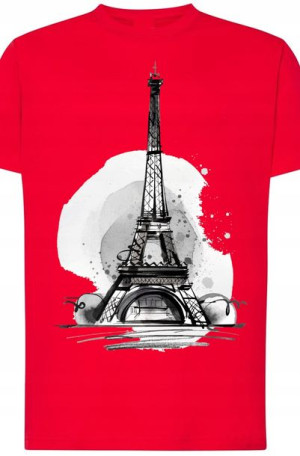 Wieża Eiffla Męski Modny T-shirt Nadruk Rozm.XS