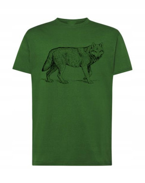Wilk Las T-shirt Męski Modny Nadruk Top R. L