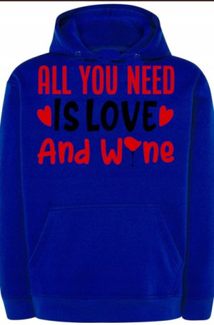Wine and Love Walentynki Bluza Kaptur r.XL
